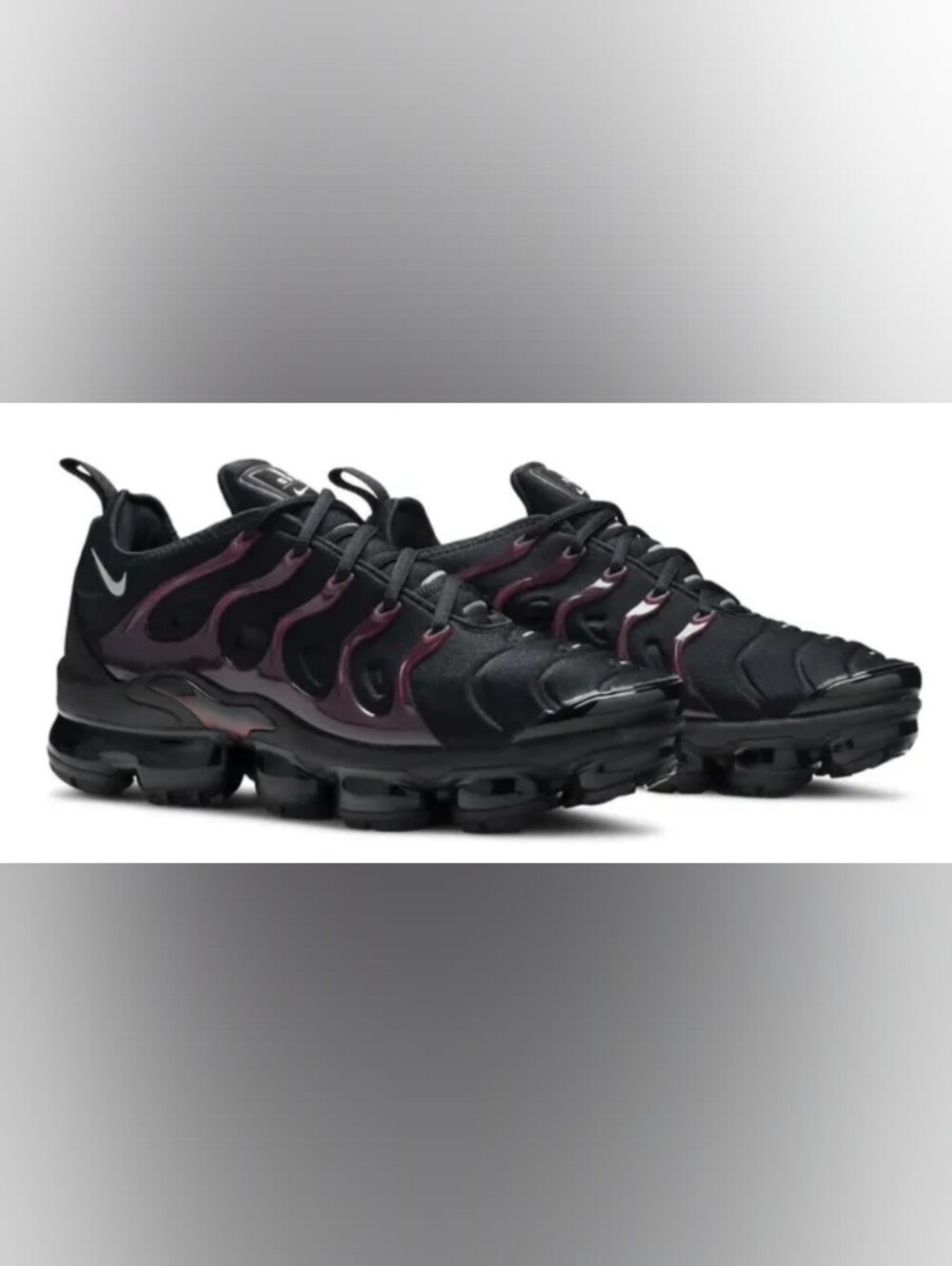 Nike Air VaporMax Plus 'Black Noble Red' Athletic Sneakers Men's Size 8 W 9.5